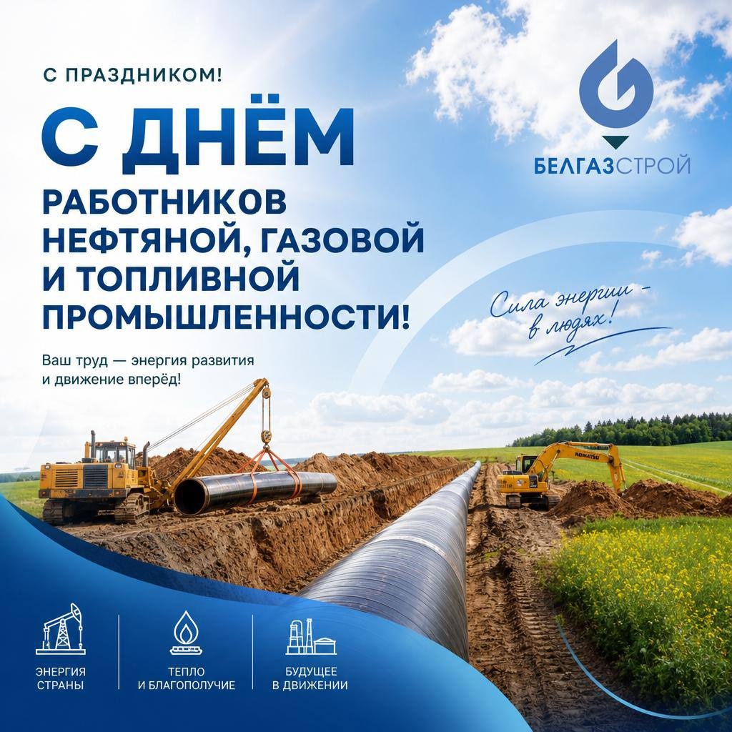 Поздравление генерального директора ОАО «БЕЛГАЗСТРОЙ» - управляющая компания холдинга» с Днем работники нефтяной, газовой и топливной промышленности
